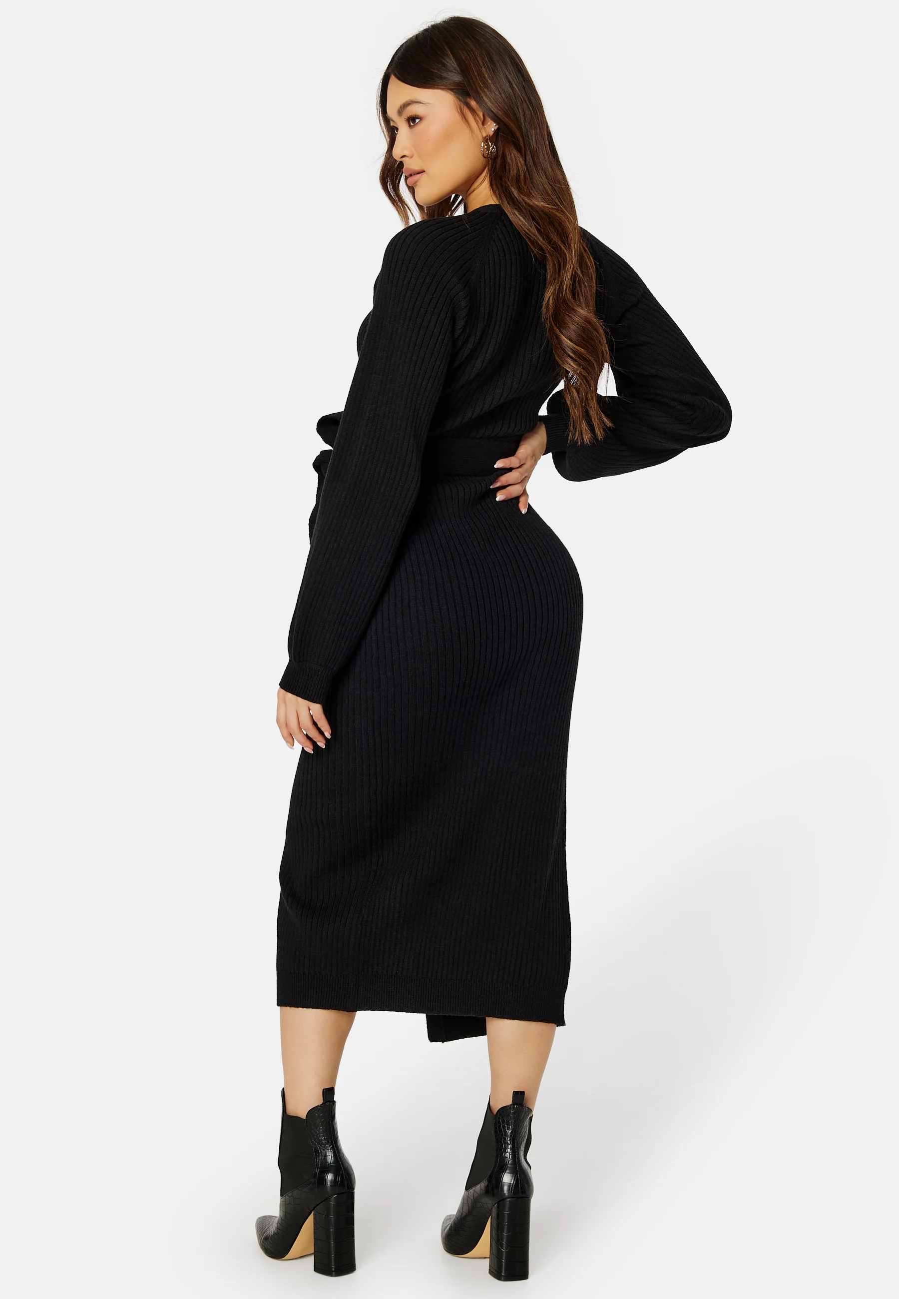 Wrap Rib Knitted Midi Dress - Image 3