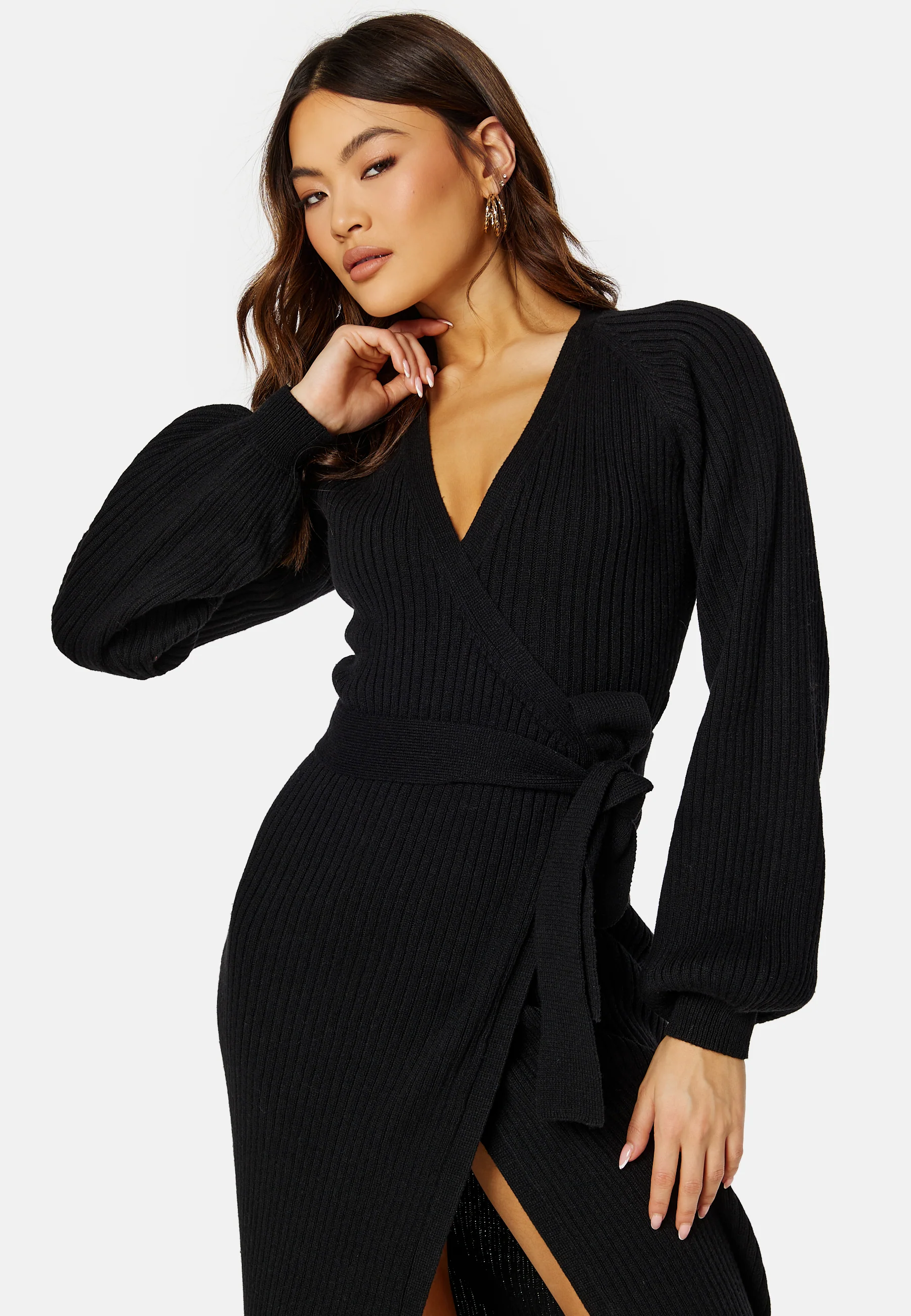 Wrap Rib Knitted Midi Dress - Image 4