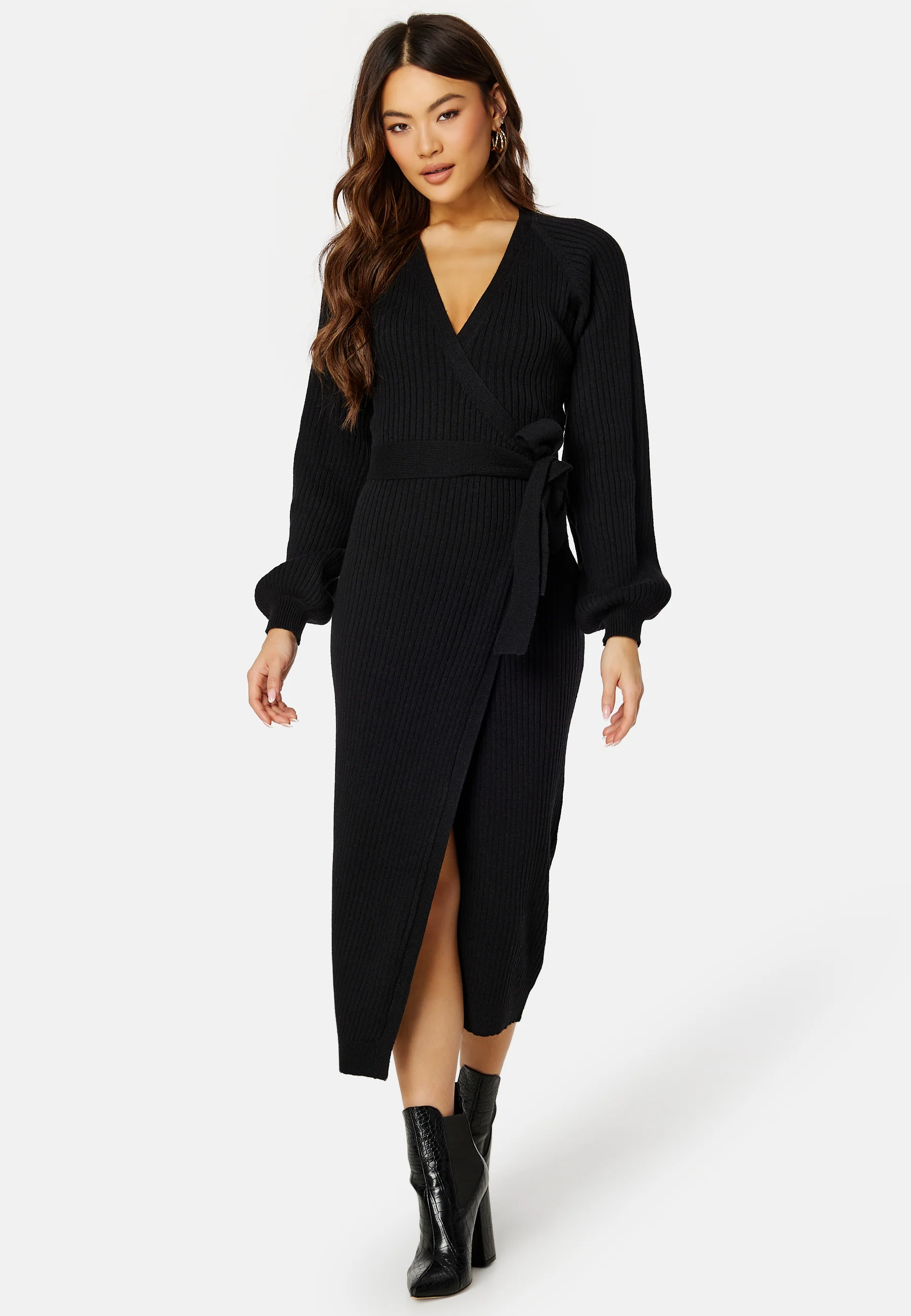 Wrap Rib Knitted Midi Dress - Image 9