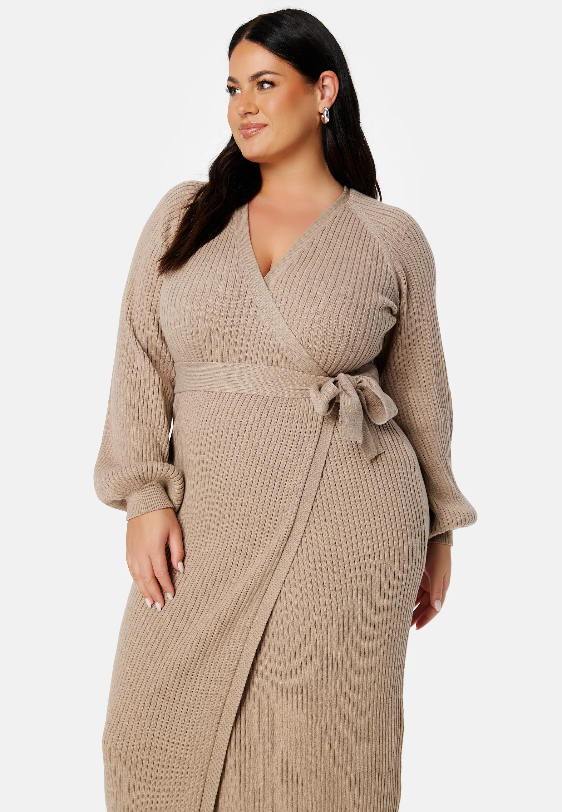 Wrap Rib Knitted Midi Dress - Image 12
