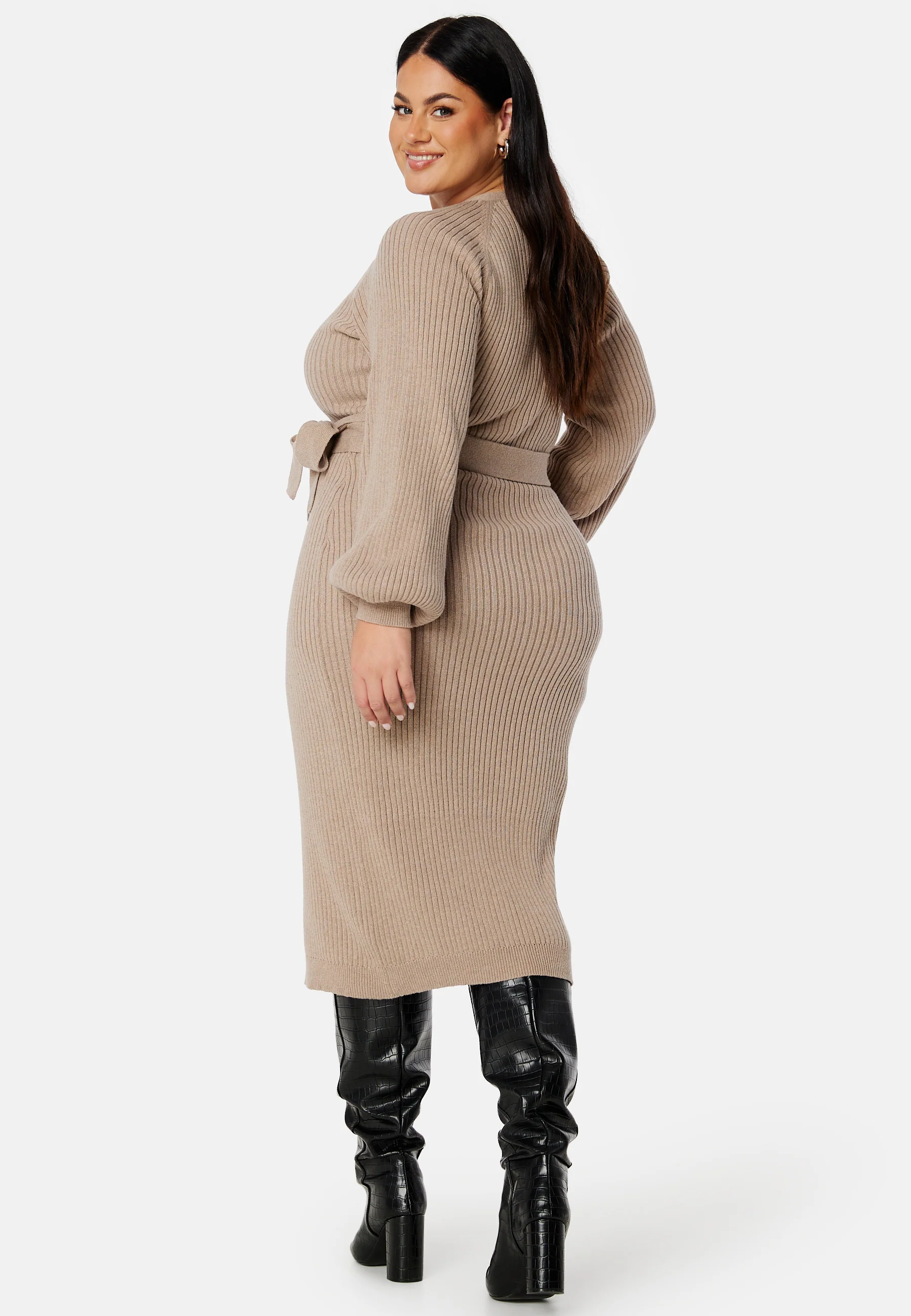 Wrap Rib Knitted Midi Dress - Image 13