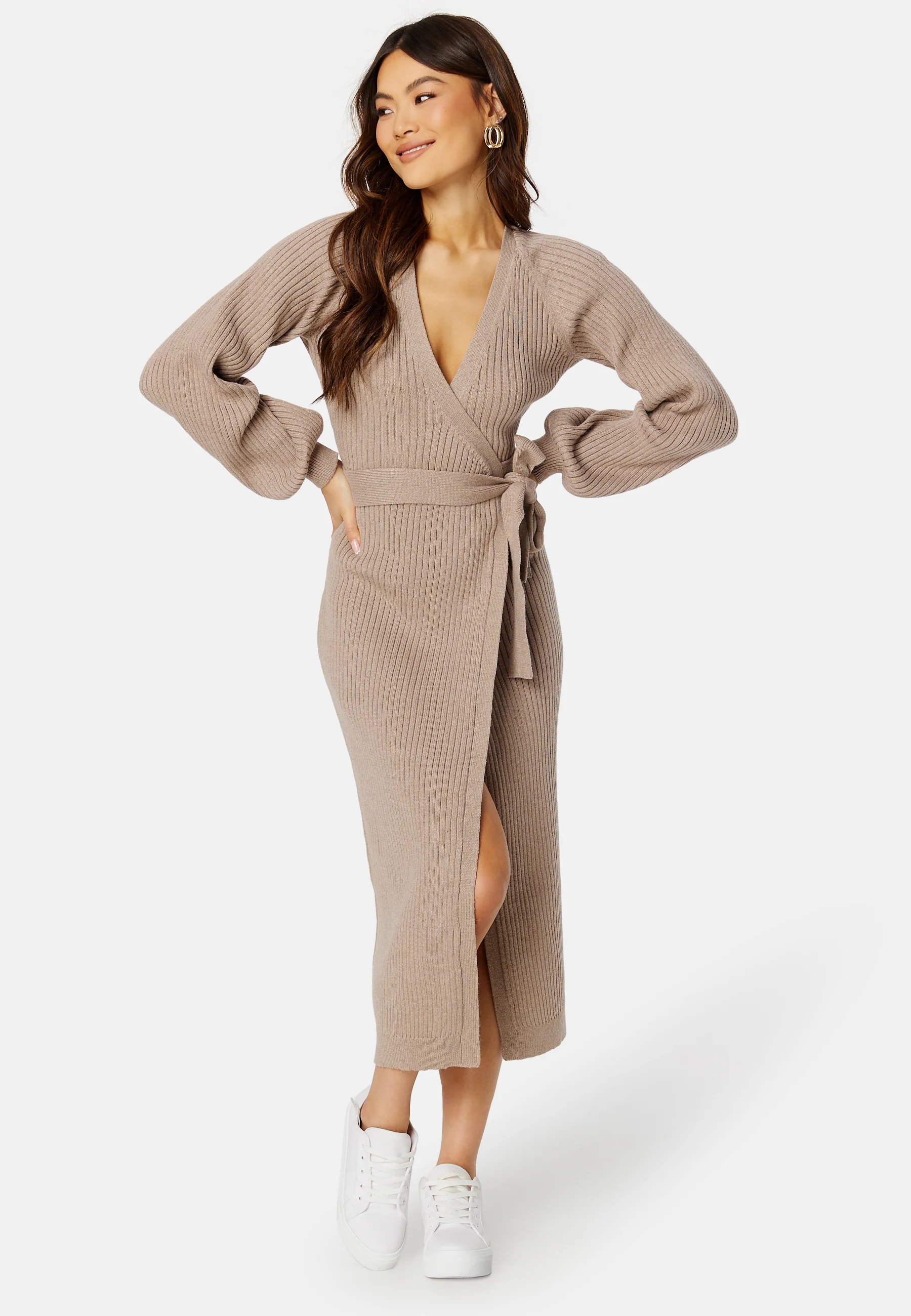 Wrap Rib Knitted Midi Dress - Image 5