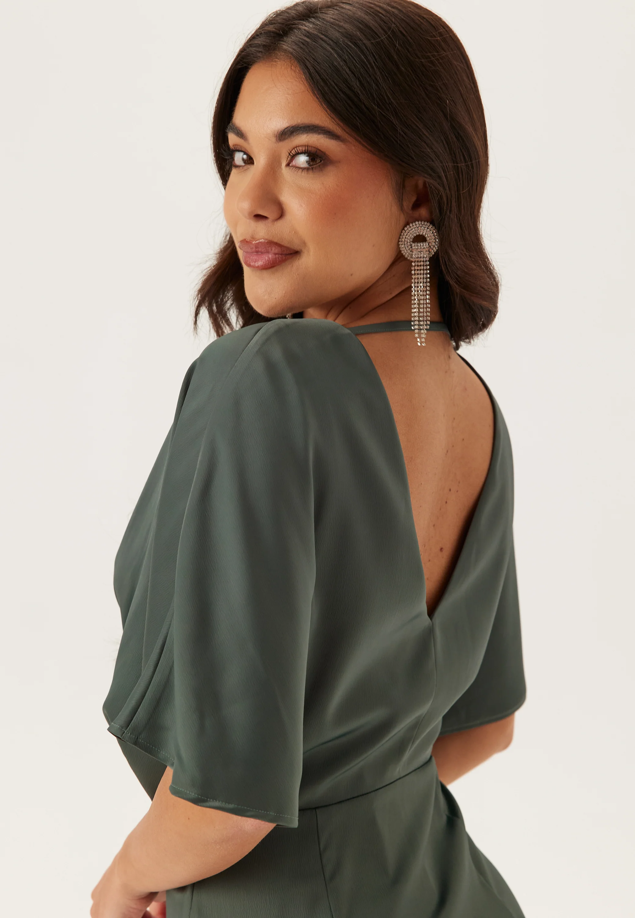 Wrap Satin Ankle Dress - Image 5