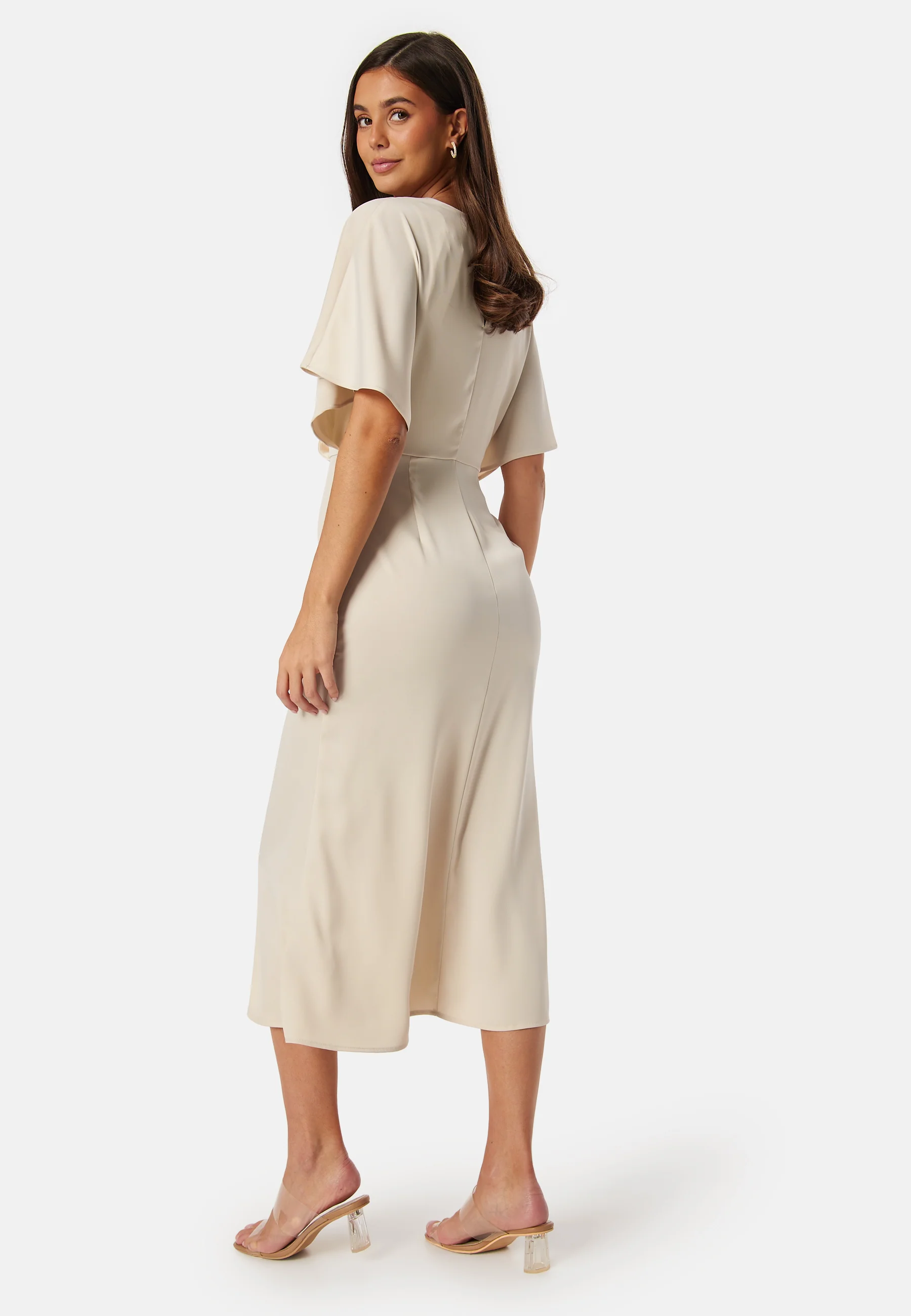 Wrap Satin Midi Dress - Image 3