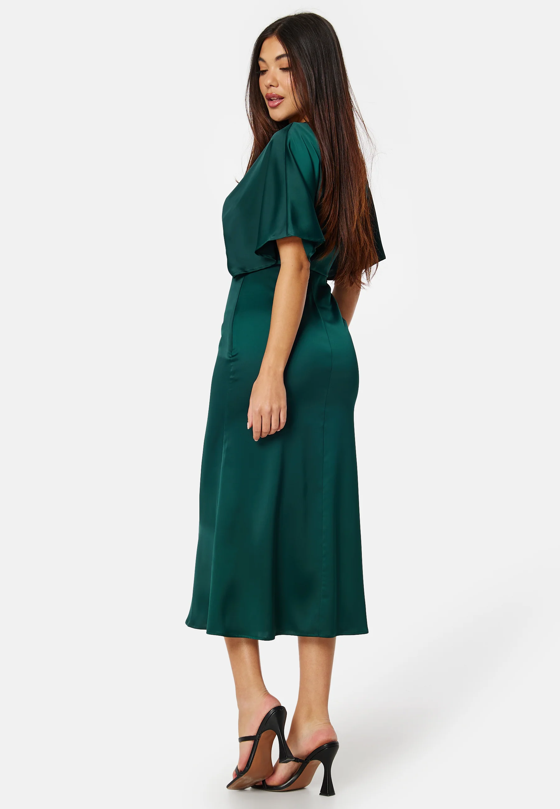 Wrap Satin Midi Dress - Image 2