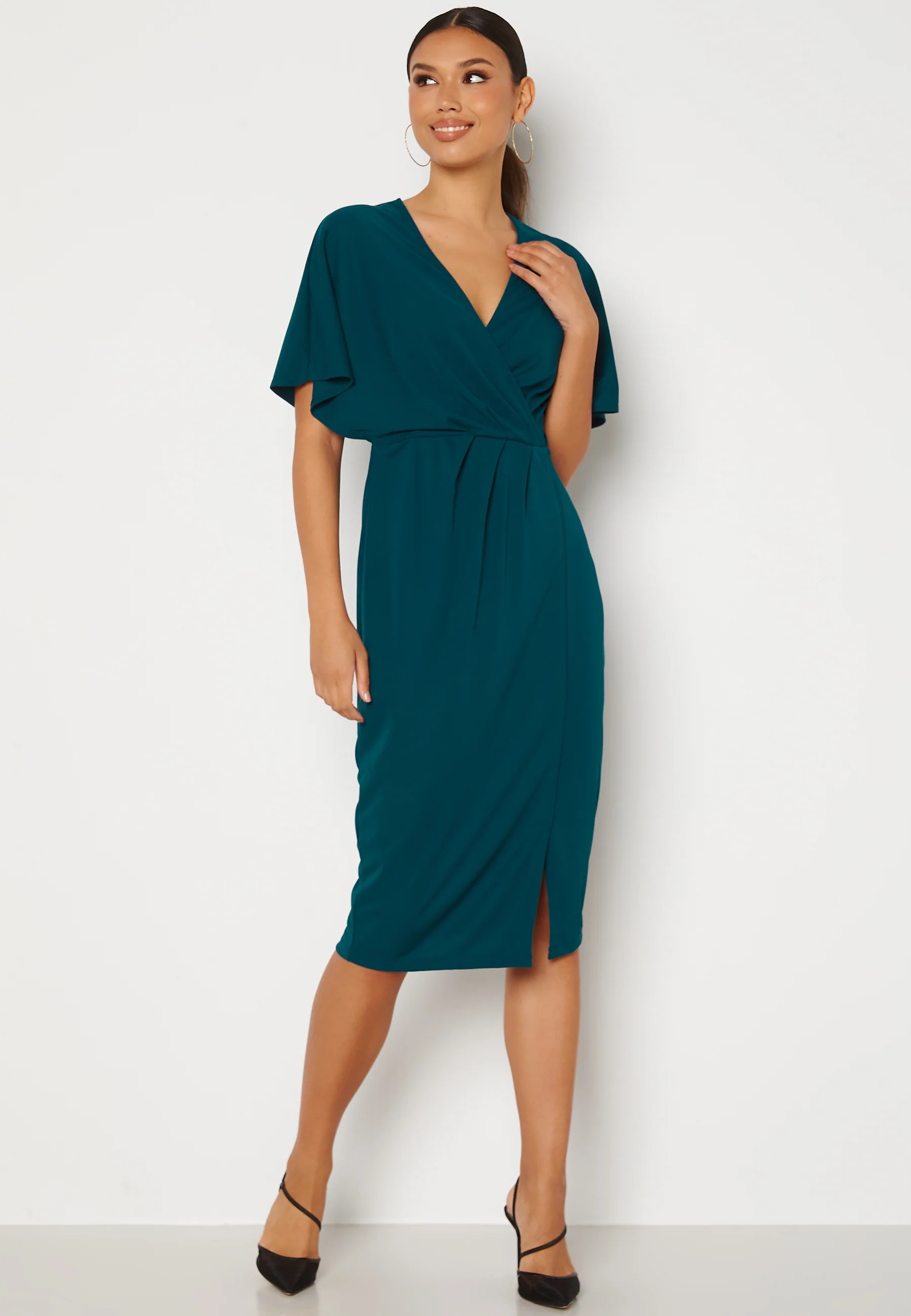 Wrap Slit Midi Dress - Image 3