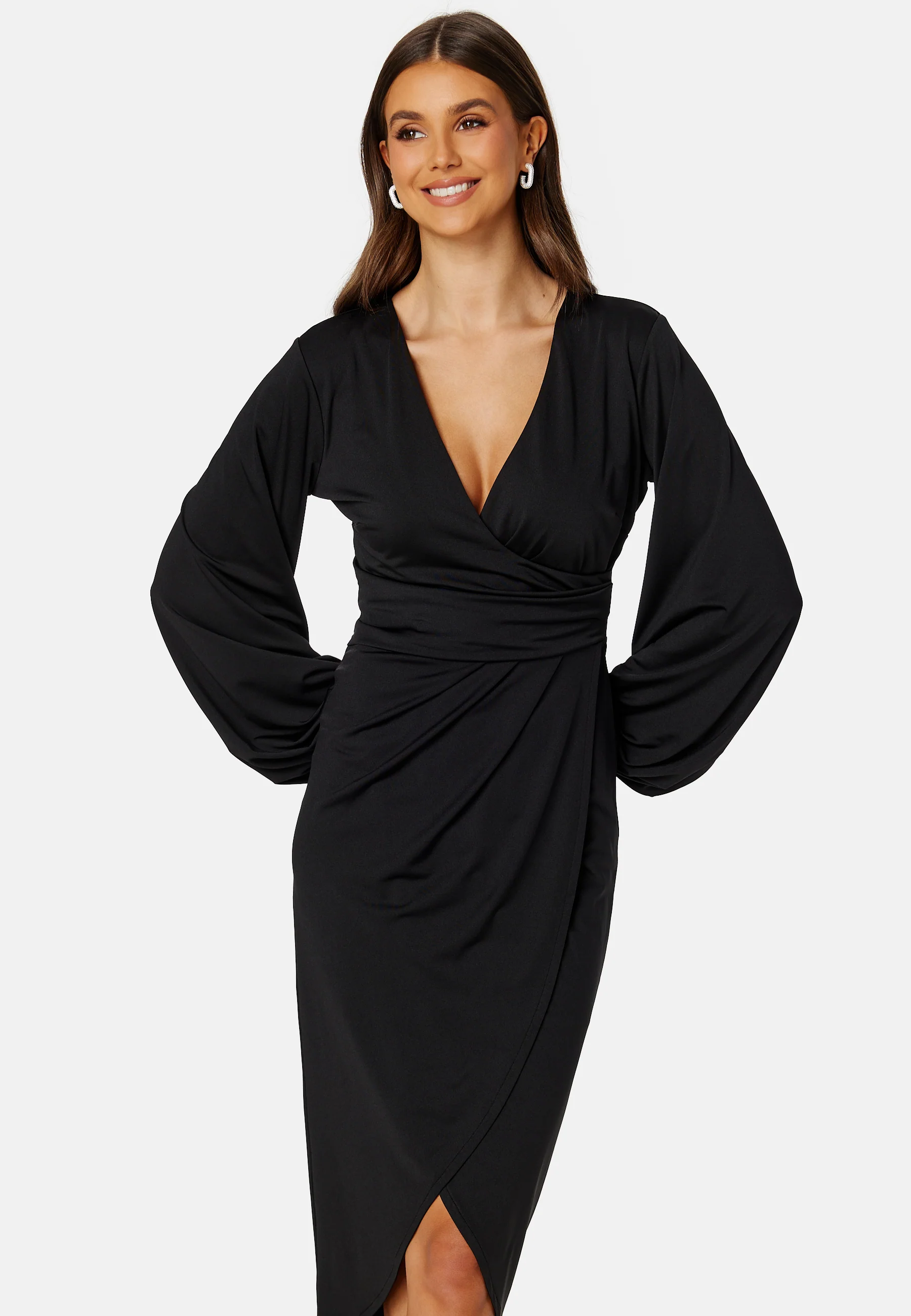 Wrap Stretchy Midi Dress - Image 4