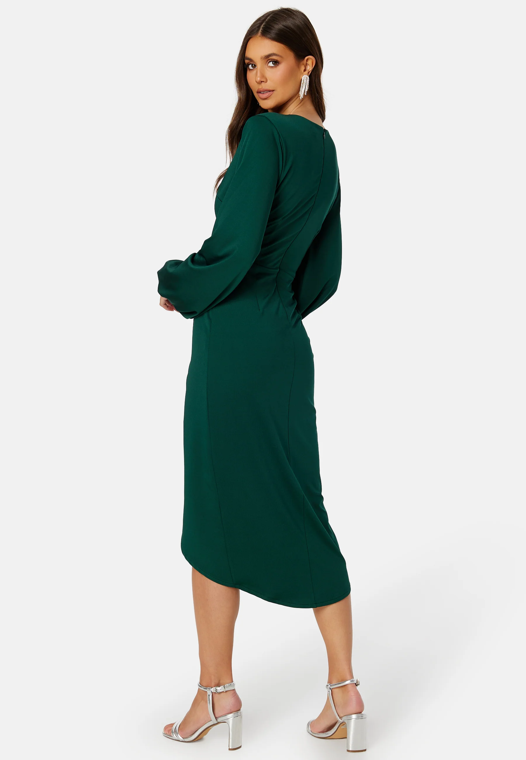 Wrap Stretchy Midi Dress - Image 2