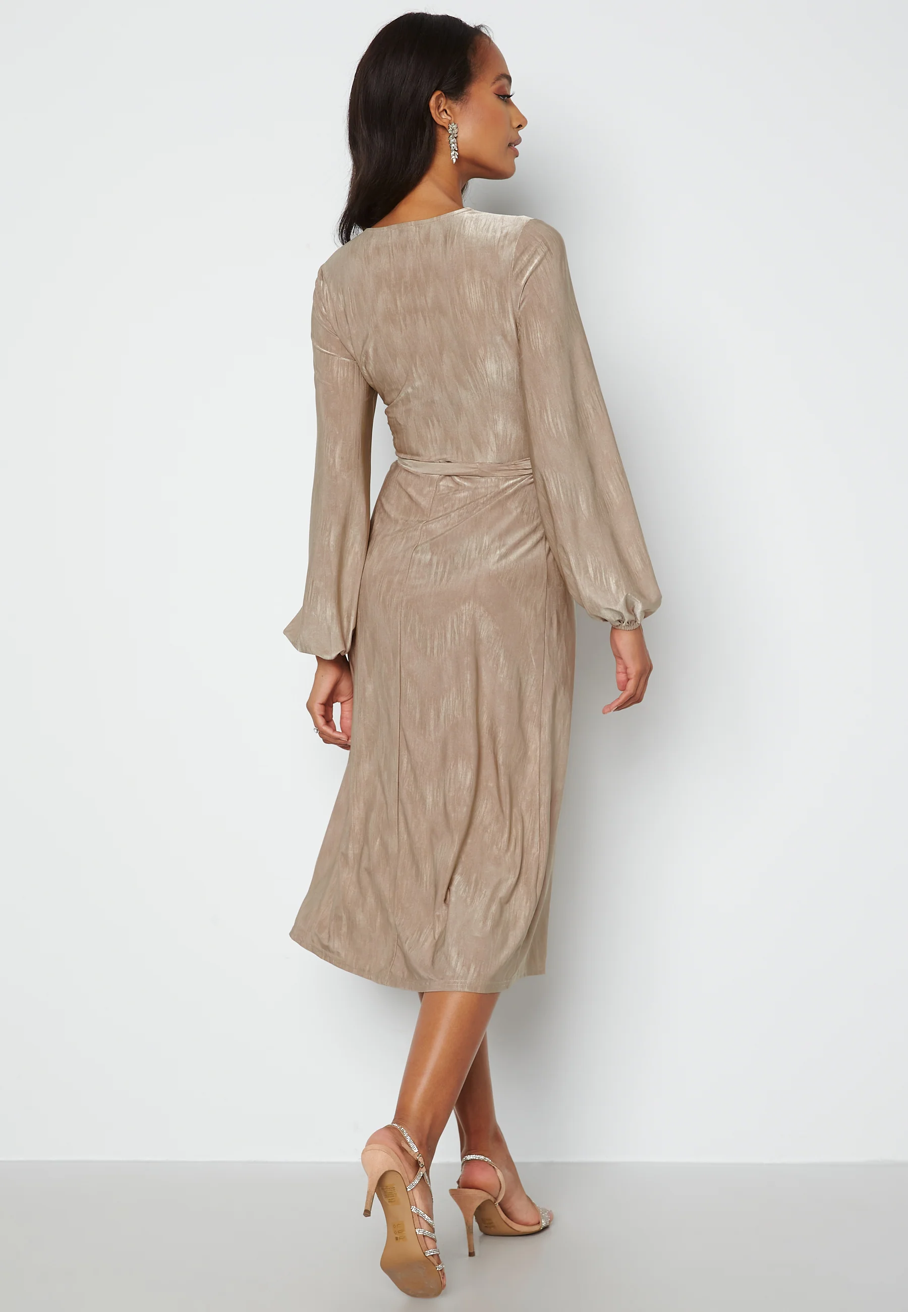 Wrap Tie Midi Dress - Image 2