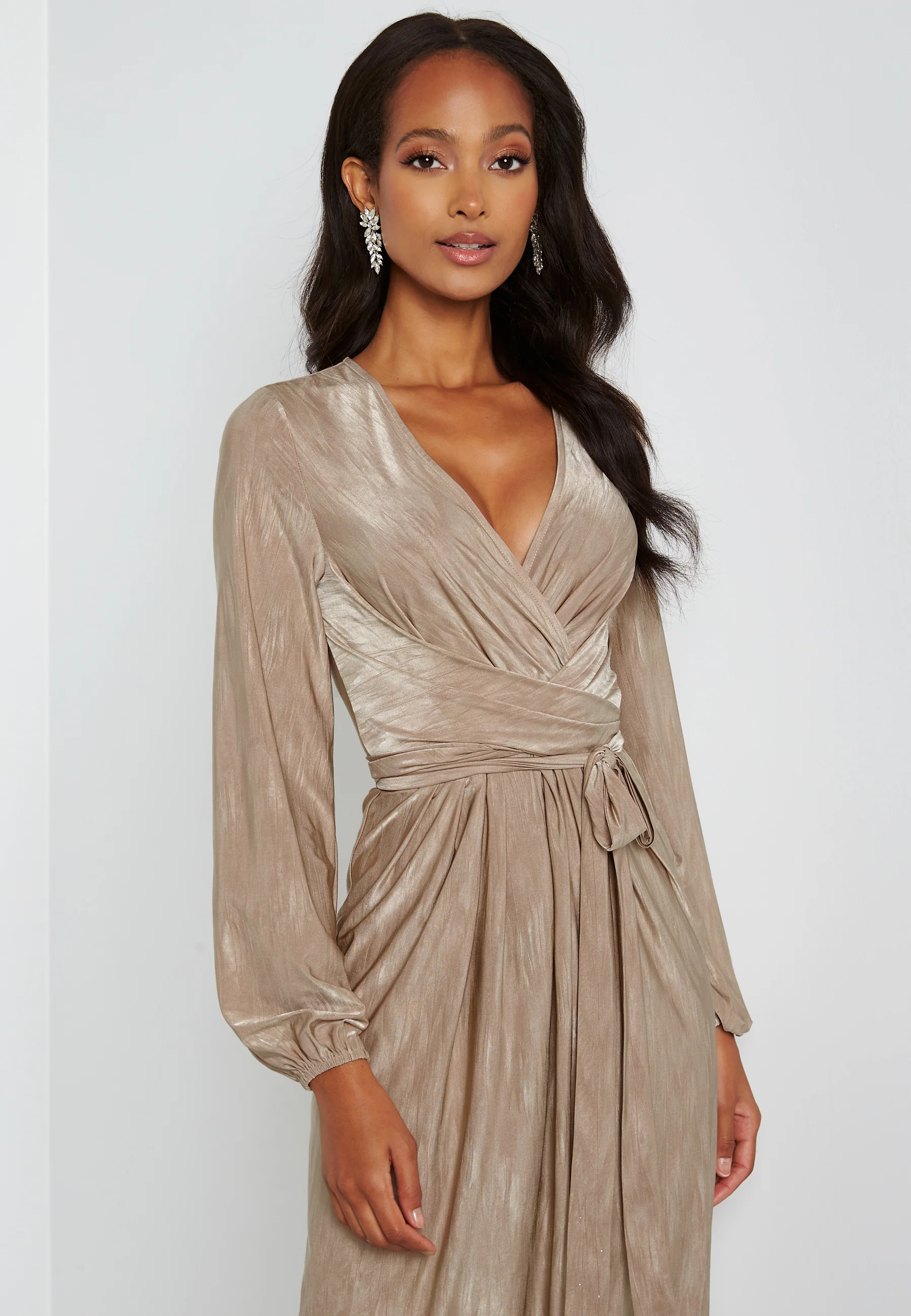 Wrap Tie Midi Dress - Image 4