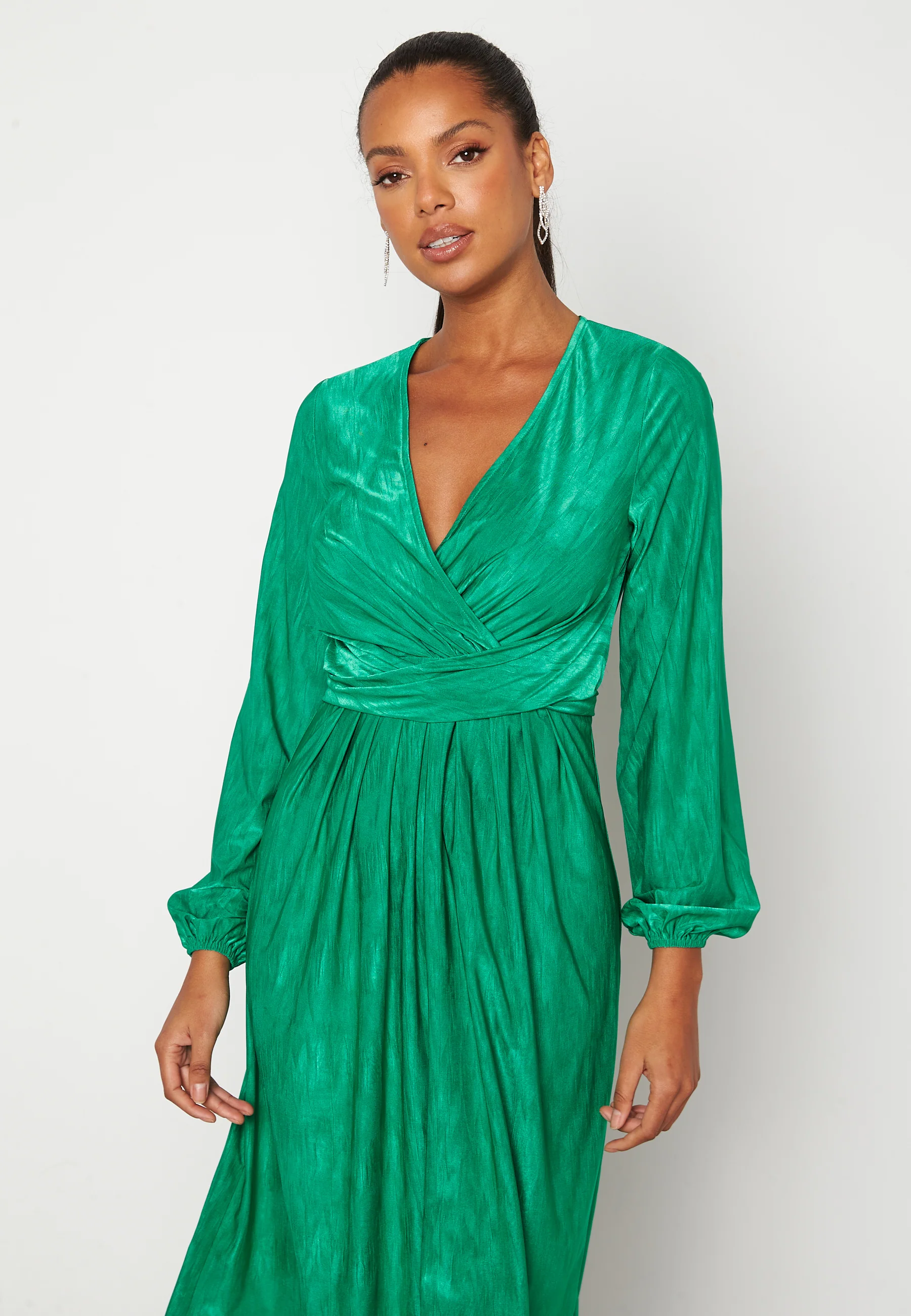 Wrap Tie Midi Dress - Image 2