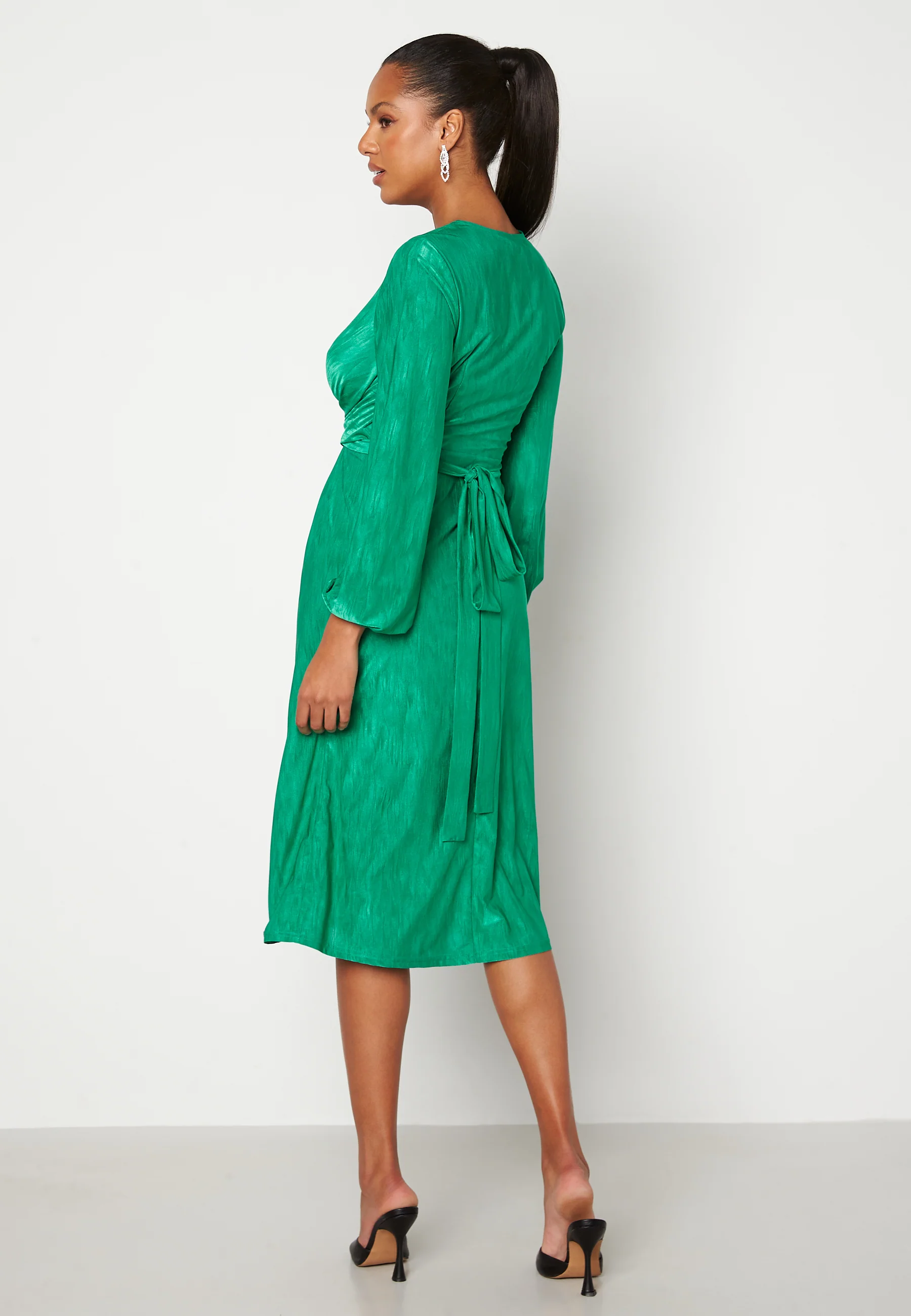 Wrap Tie Midi Dress - Image 3