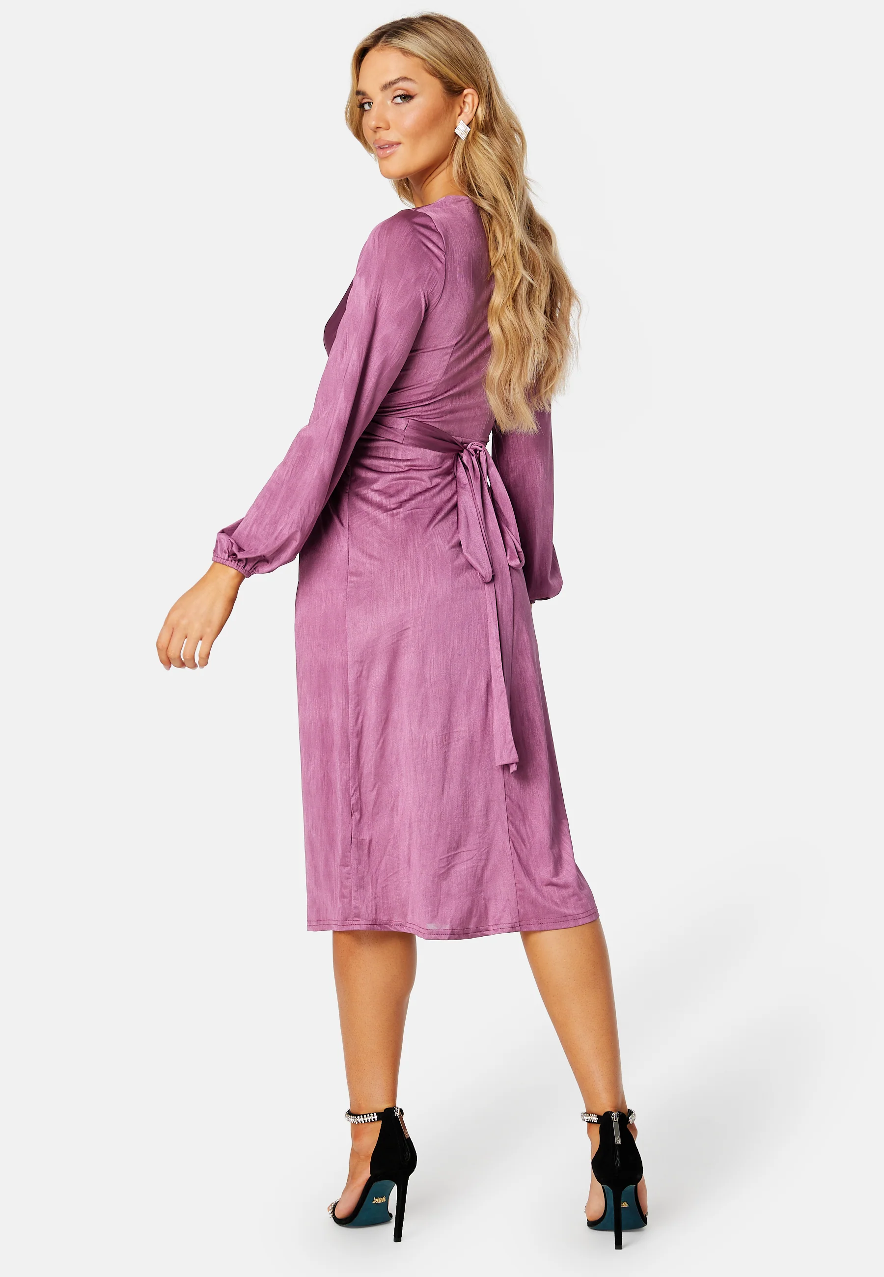 Wrap Tie Midi Dress - Image 2