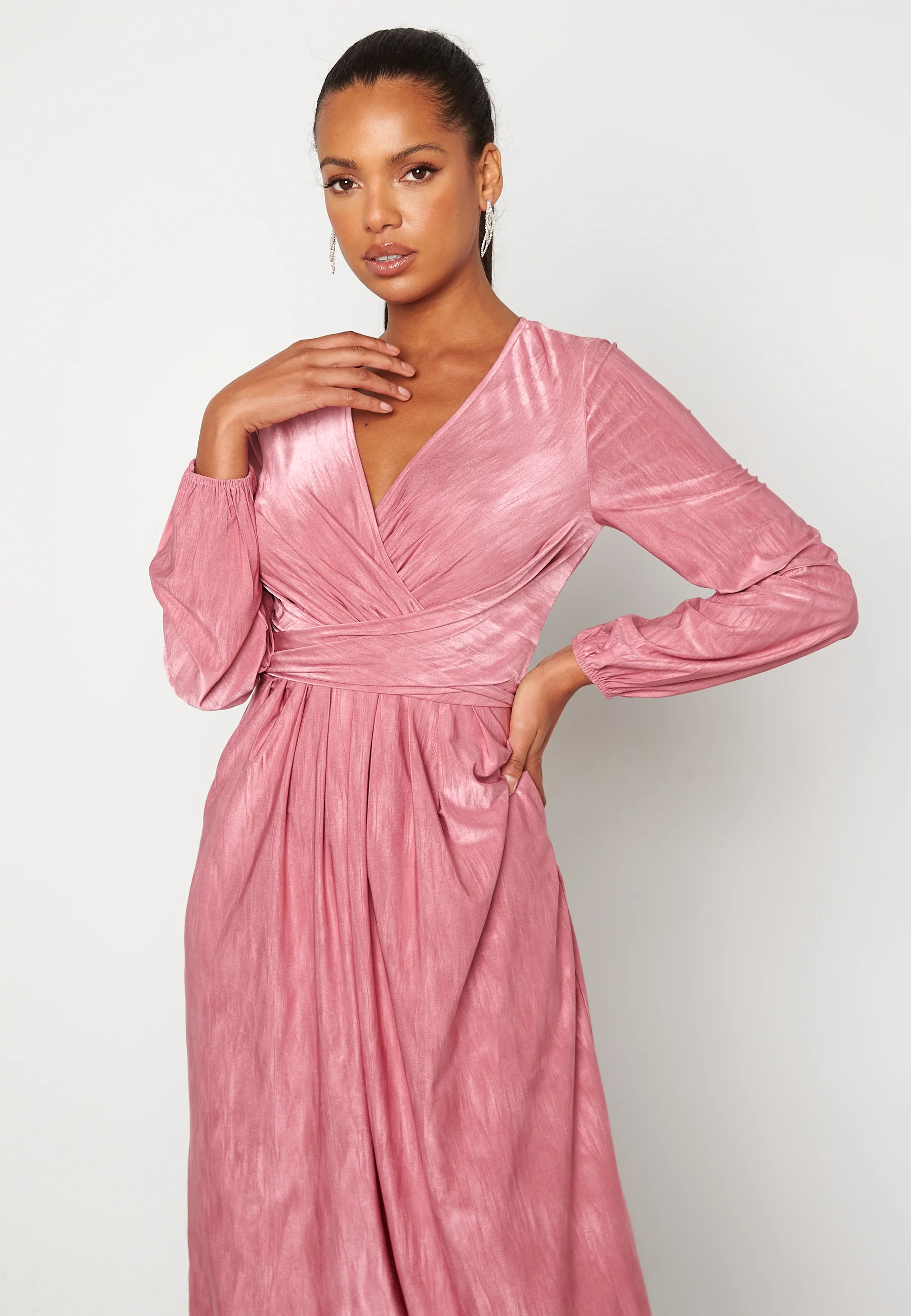Wrap Tie Midi Dress - Image 2