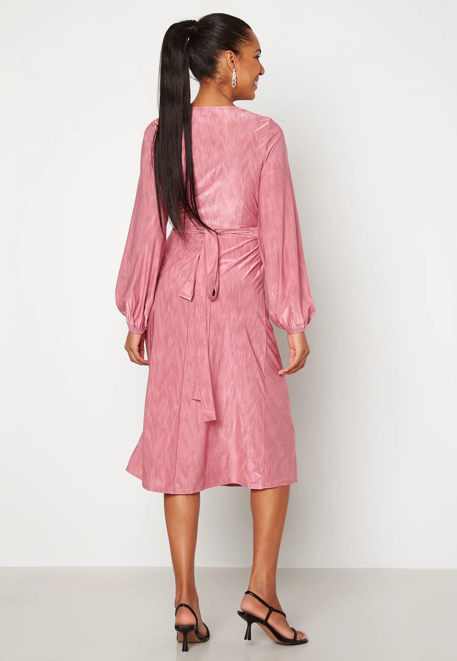 Wrap Tie Midi Dress - Image 3