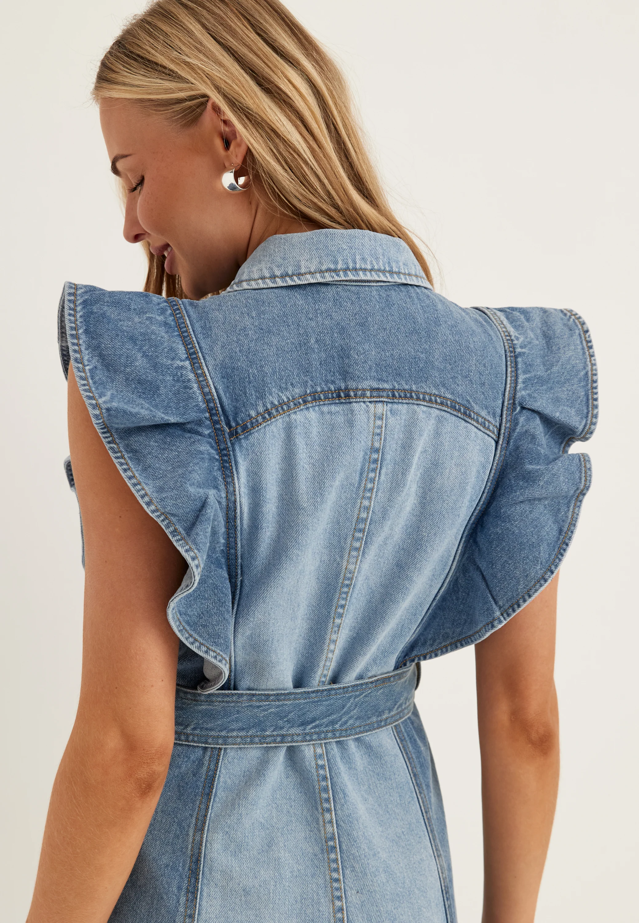 Yascawi Sl Denim Long Dress - Image 5