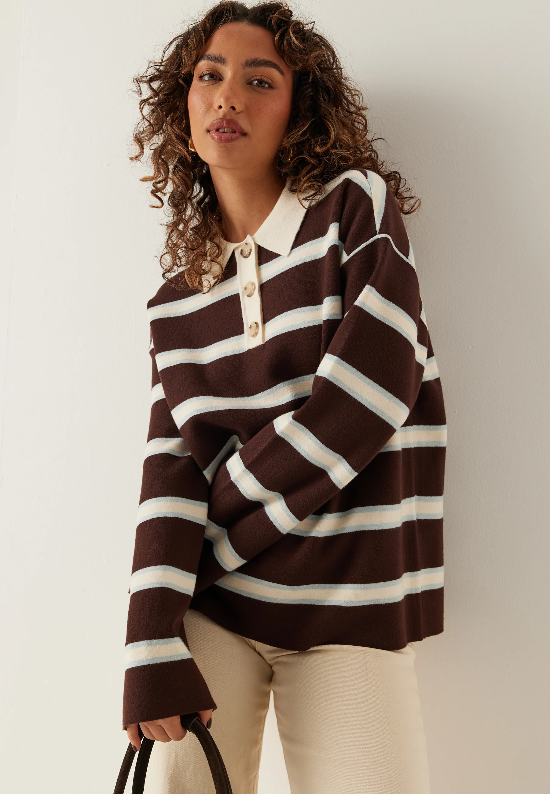 Yasisabell Ls Polo Knit Pullover - Image 2