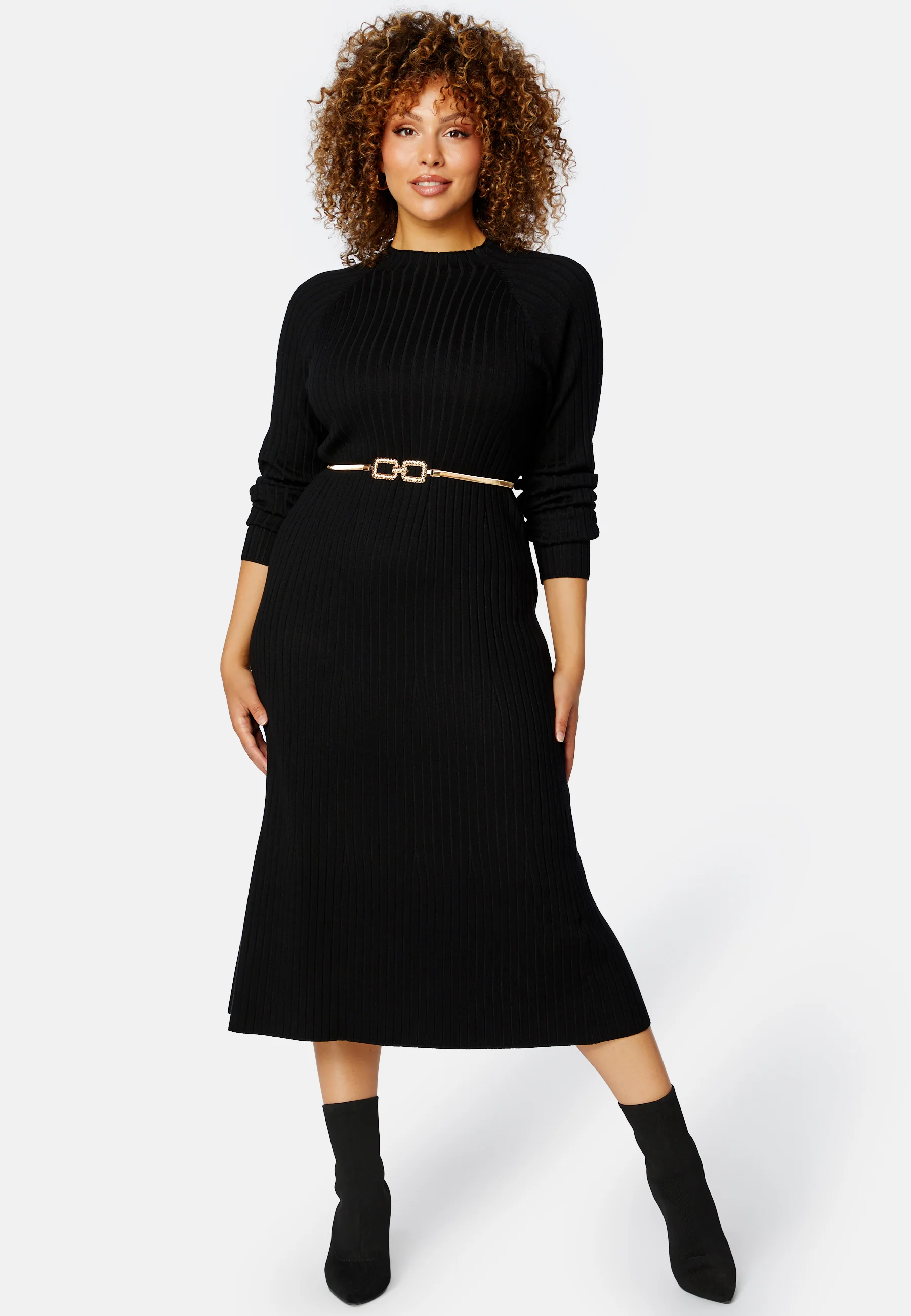 Yazmin fine knitted rib dress - Image 4