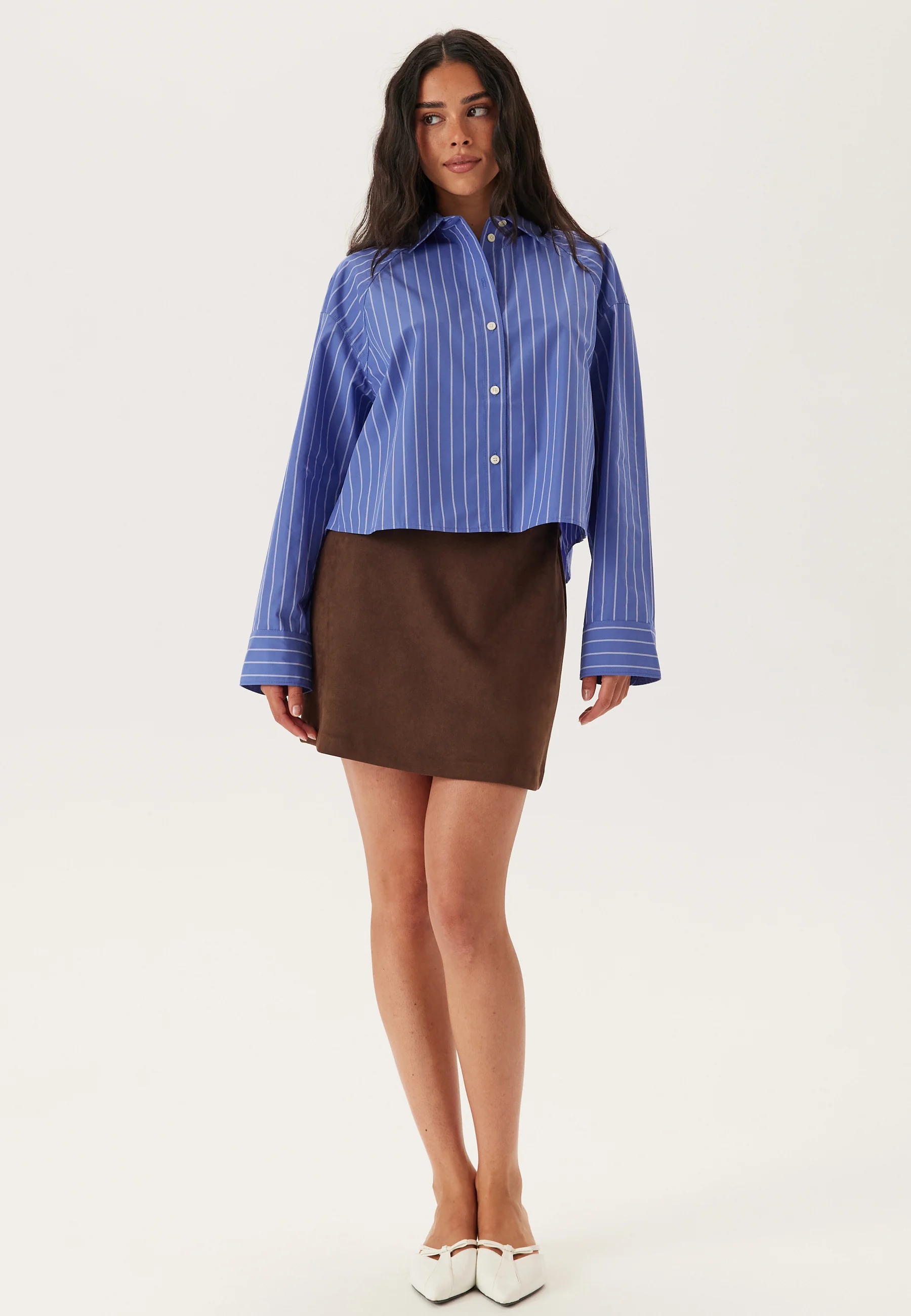 Yd Stripe Boxy Cropped Shirt - Image 3