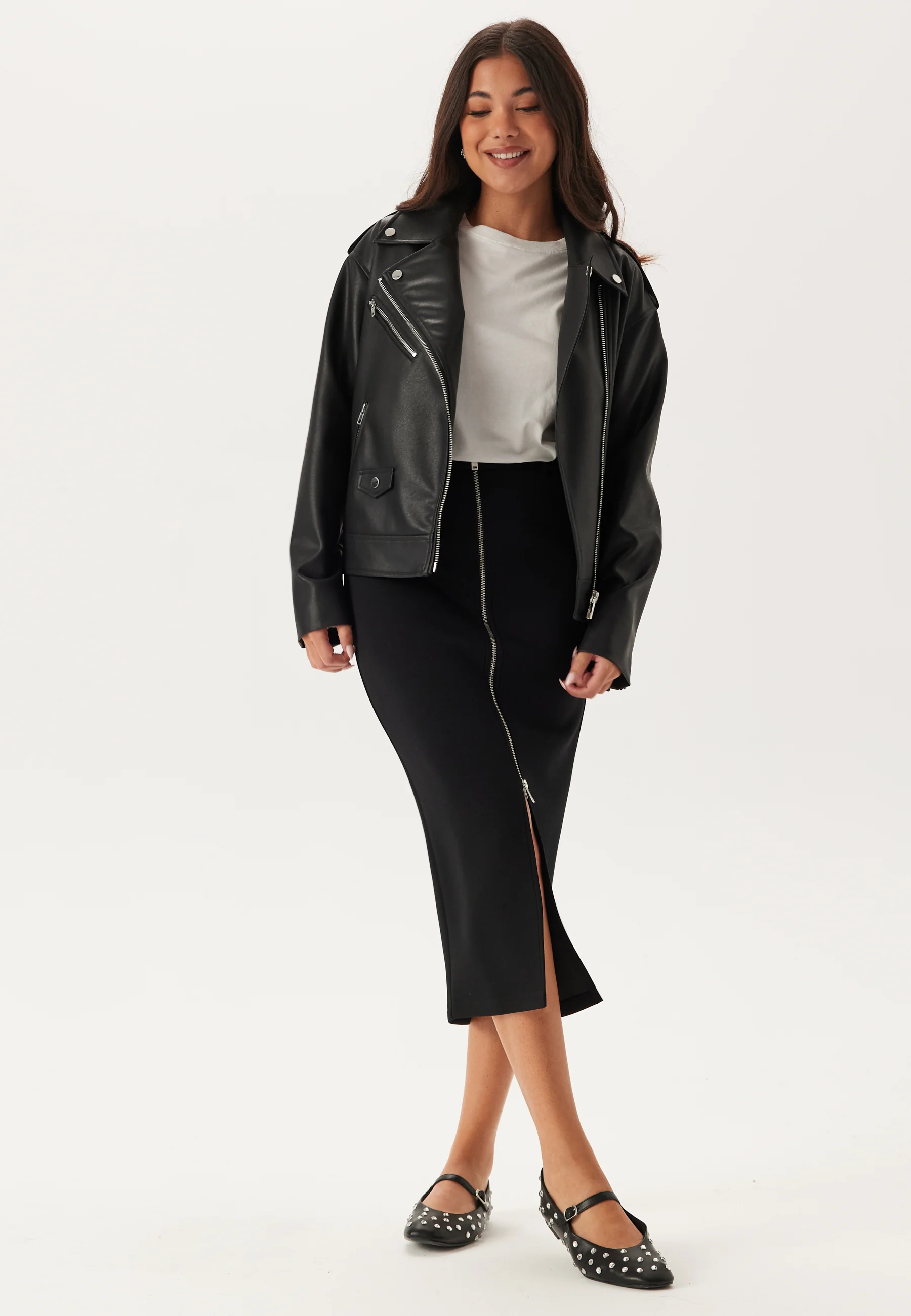 Zip Midi Skirt - Image 3